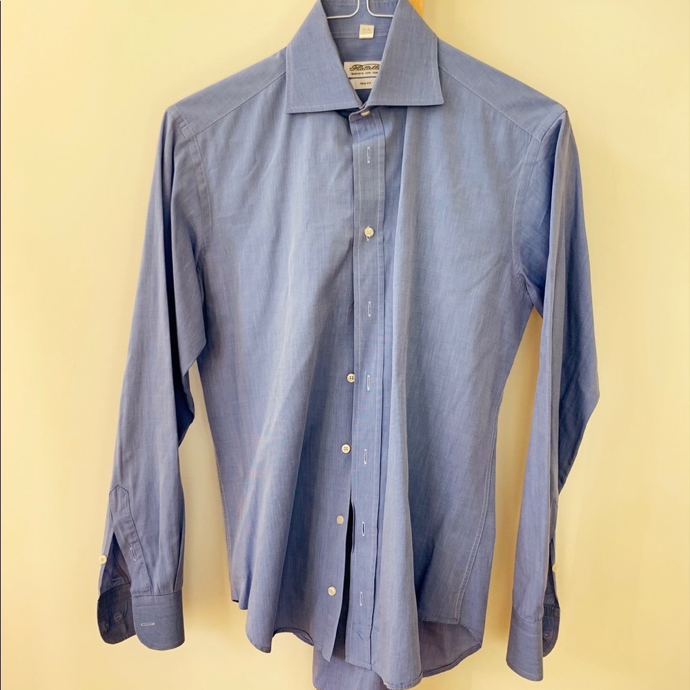 Piatelli men’s dress shirt in blue-grey